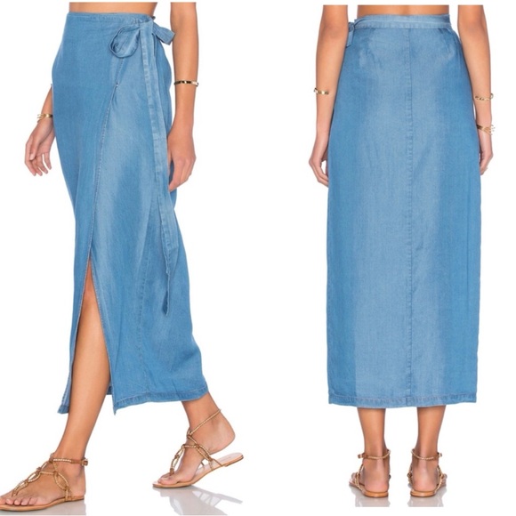 REVOLVE Dresses & Skirts - REVOLVE x Capulet Wrap Chambray Midi Skirt